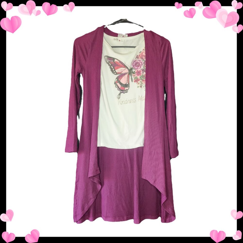 Girls Sweater and Blouse with Butterflies Combo